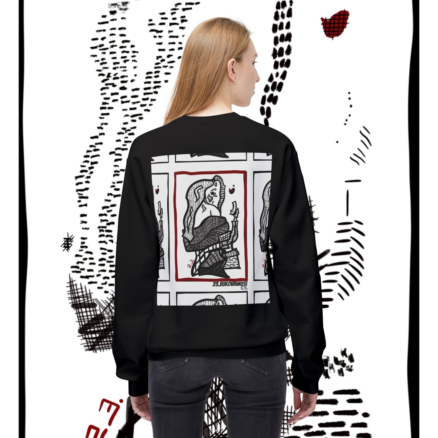 ‘burownmuse’ - unisex softstyle fleece crewneck sweatshirt