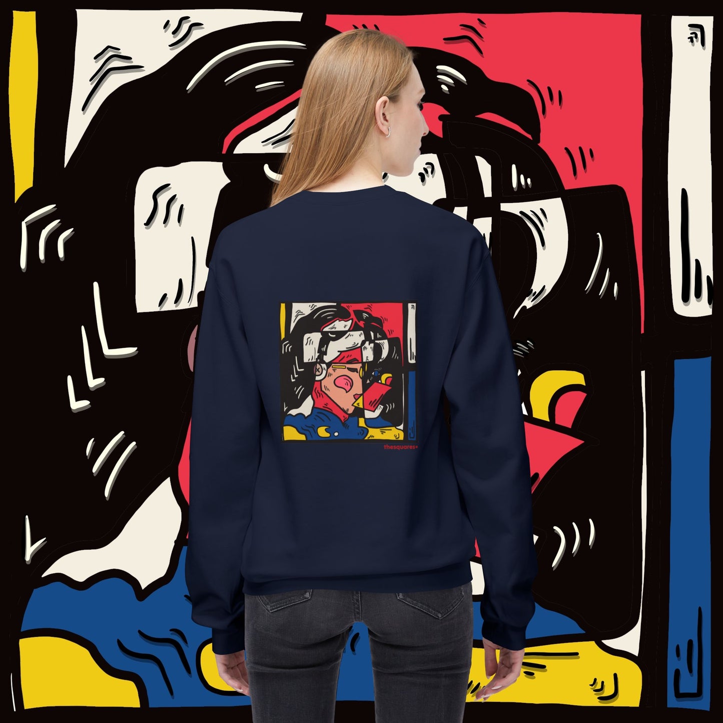 ‘allovertheplace’ - unisex softstyle fleece crewneck sweatshirt