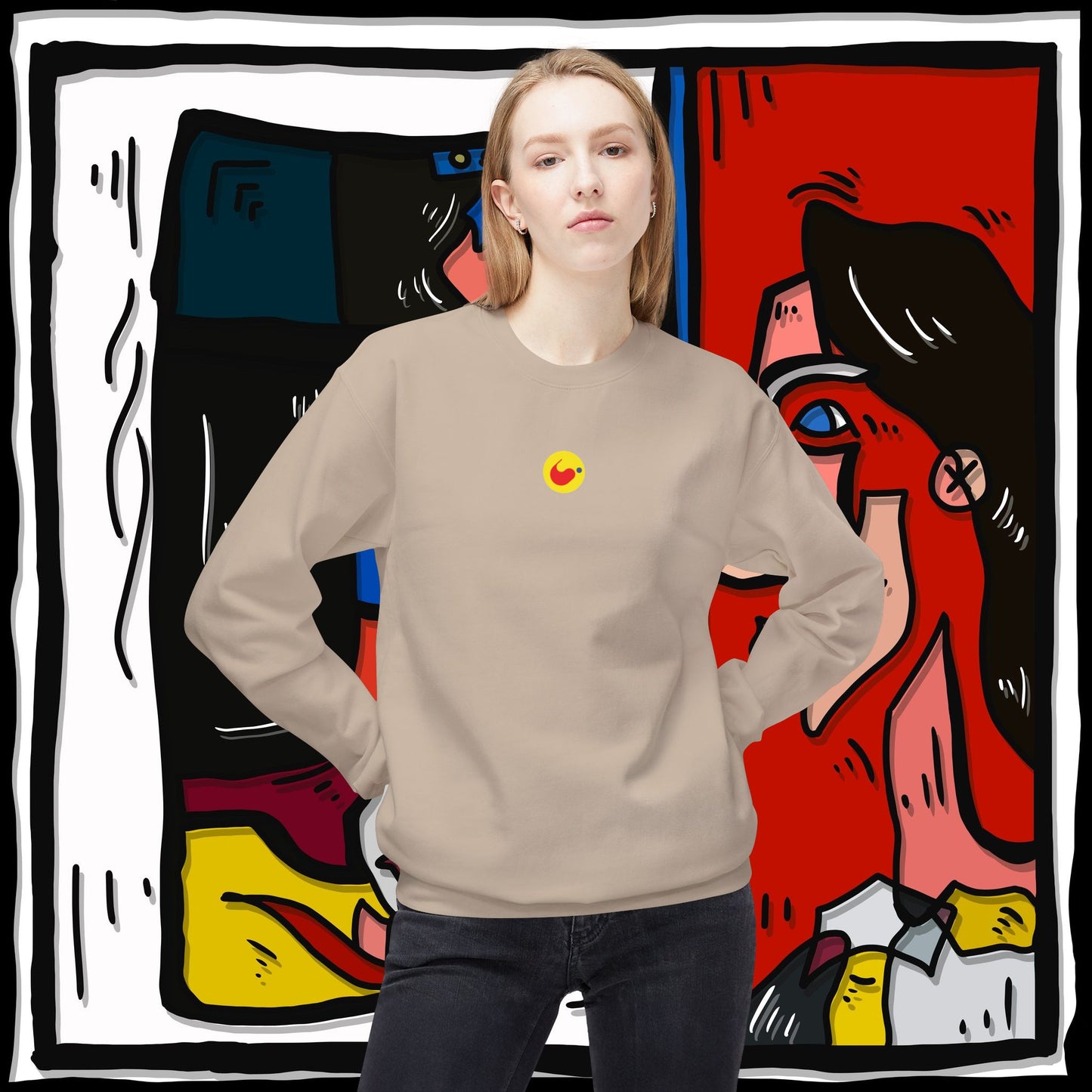 ‘doublepeakin’ - unisex softstyle fleece crewneck sweatshirt