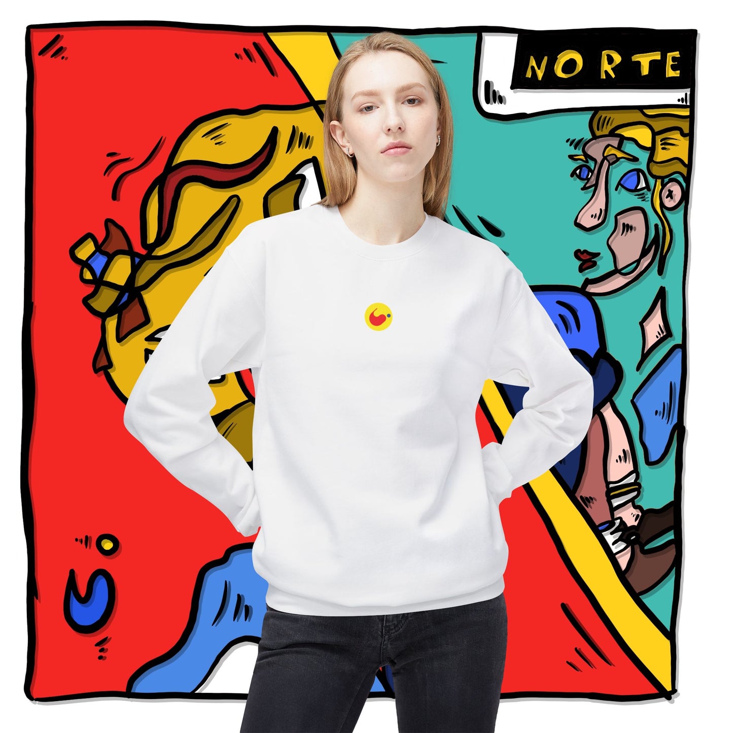 ‘norte’  - unisex softstyle fleece crewneck sweatshirt