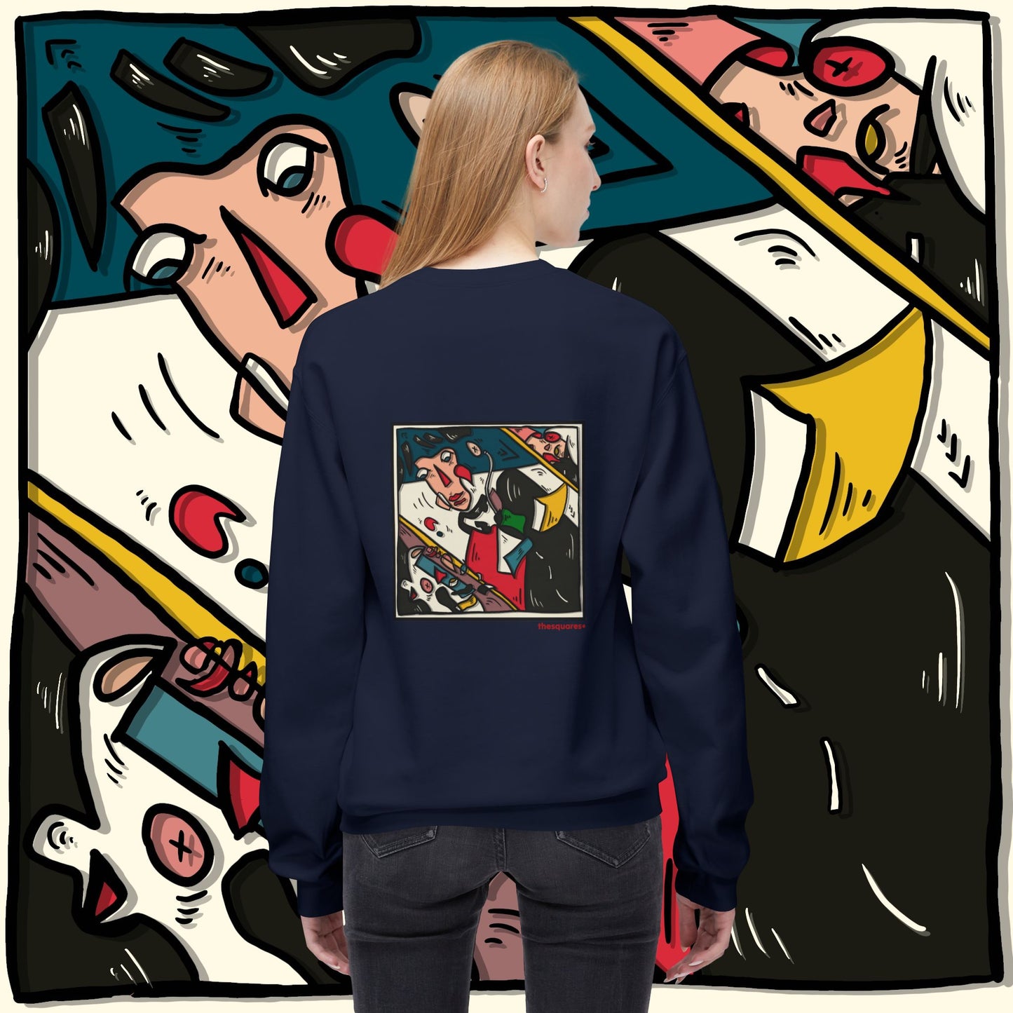 ‘ladywiththepapillon’ - unisex softstyle fleece crewneck sweatshirt