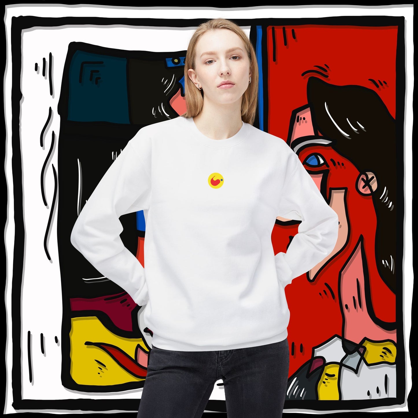 ‘doublepeakin’ - unisex softstyle fleece crewneck sweatshirt