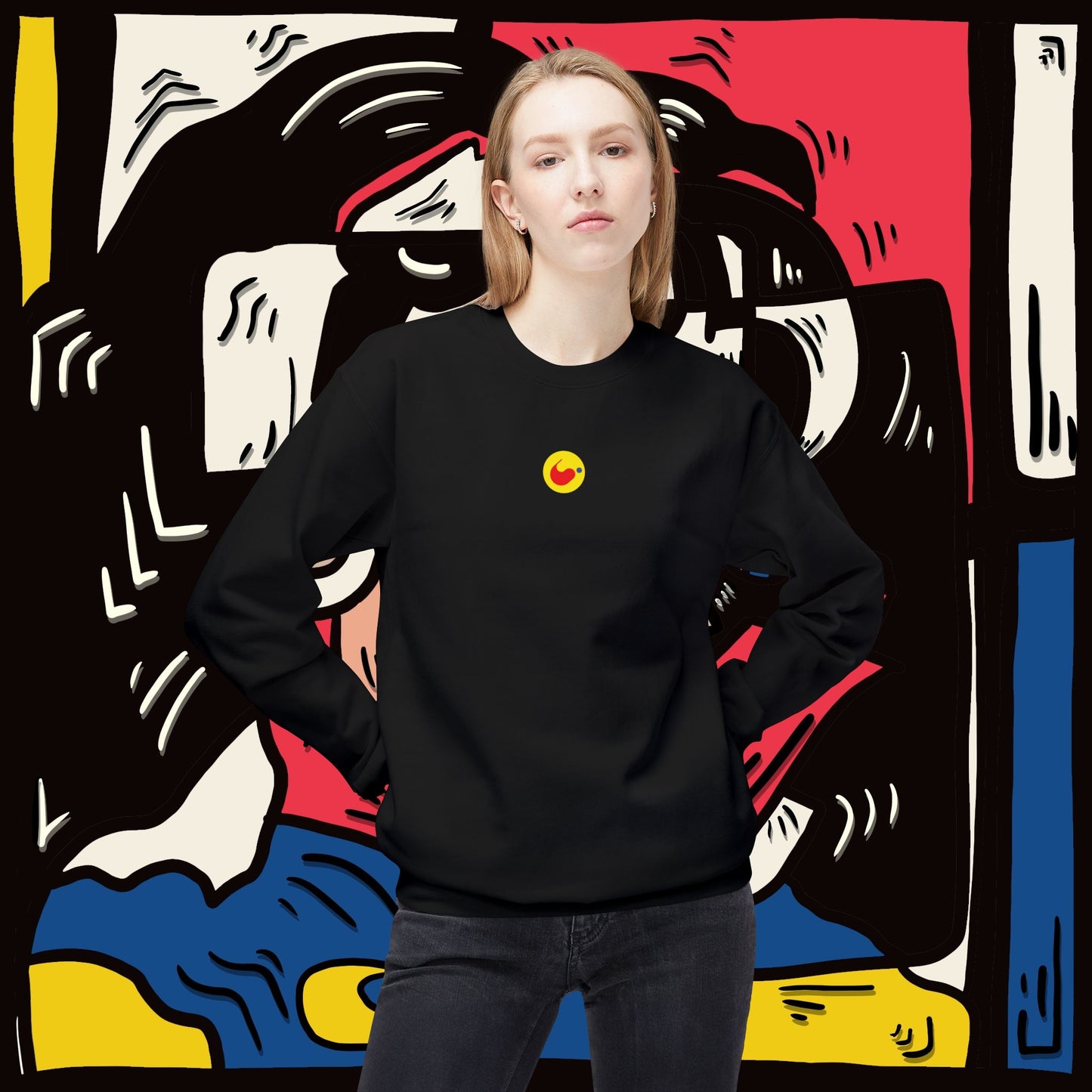 ‘allovertheplace’  - unisex softstyle fleece crewneck sweatshirt