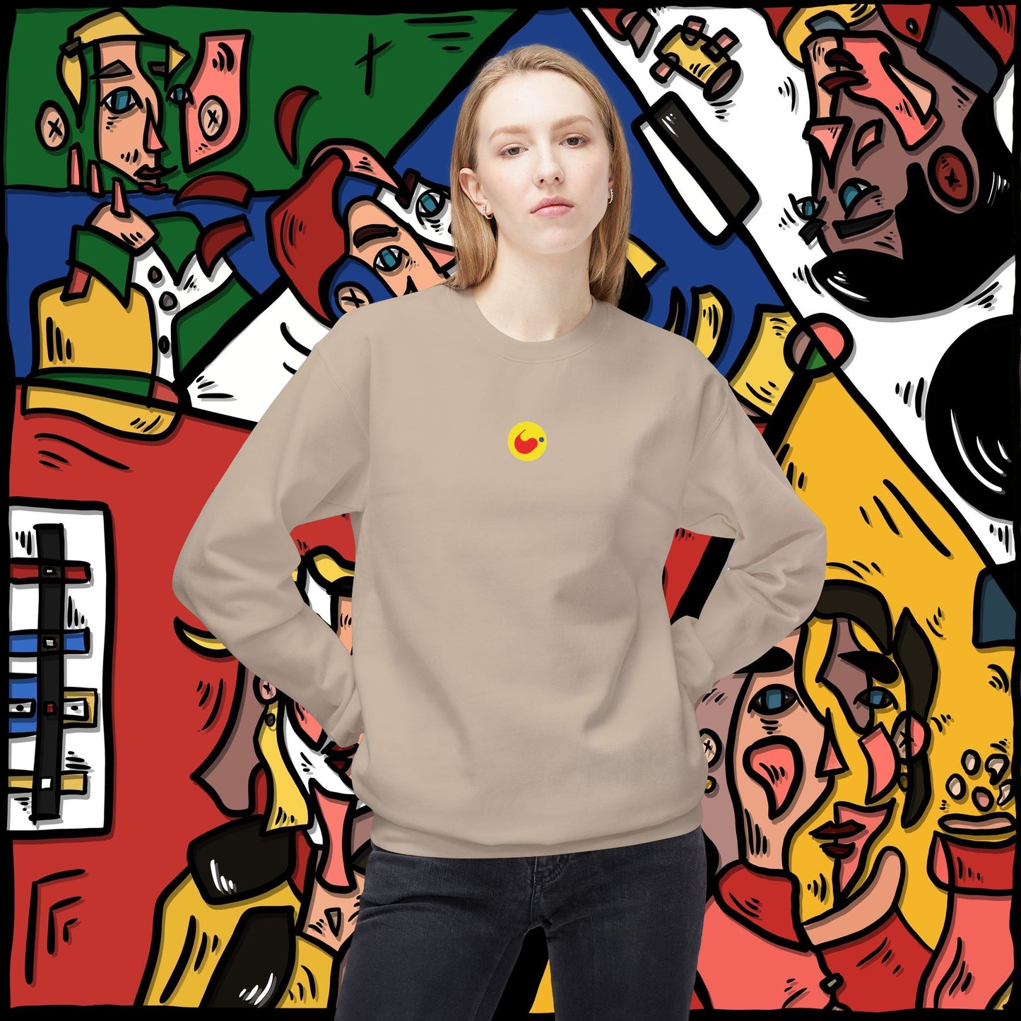 ‘saatchi’ - unisex softstyle fleece crewneck sweatshirt