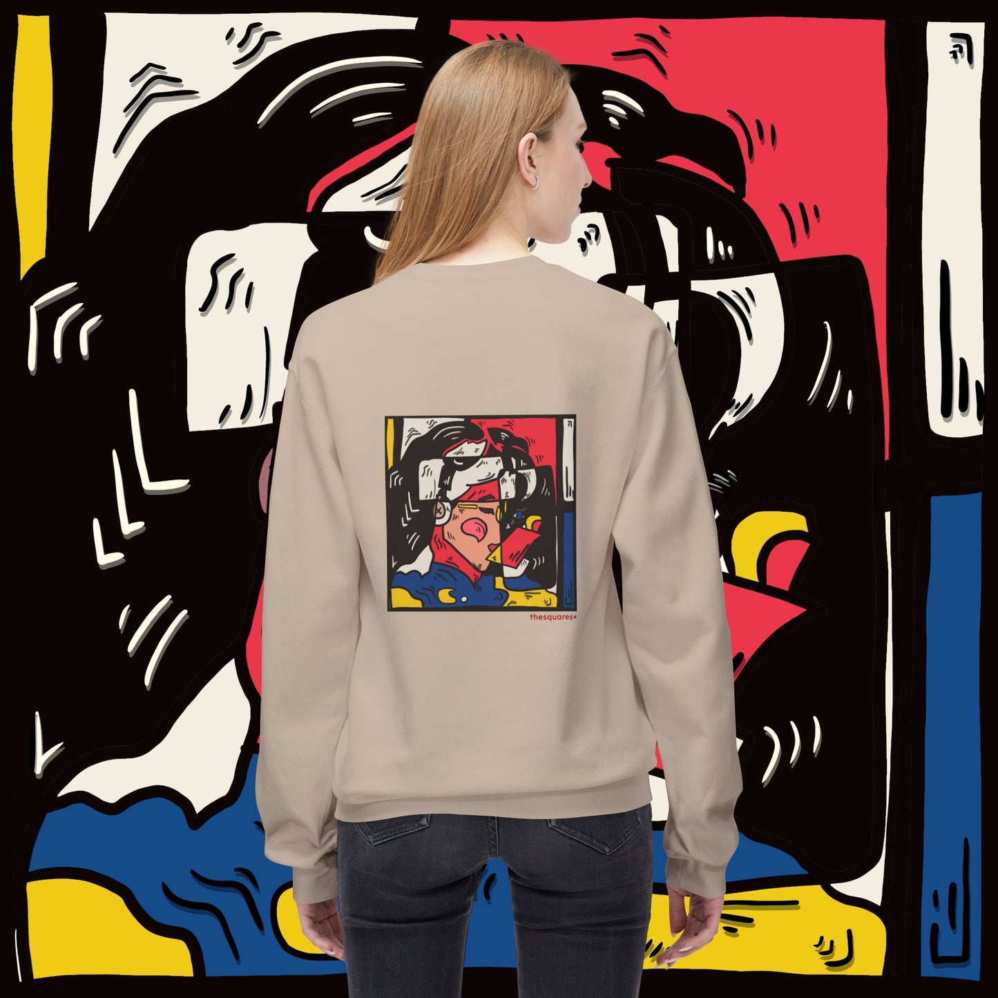 ‘allovertheplace’  - unisex softstyle fleece crewneck sweatshirt