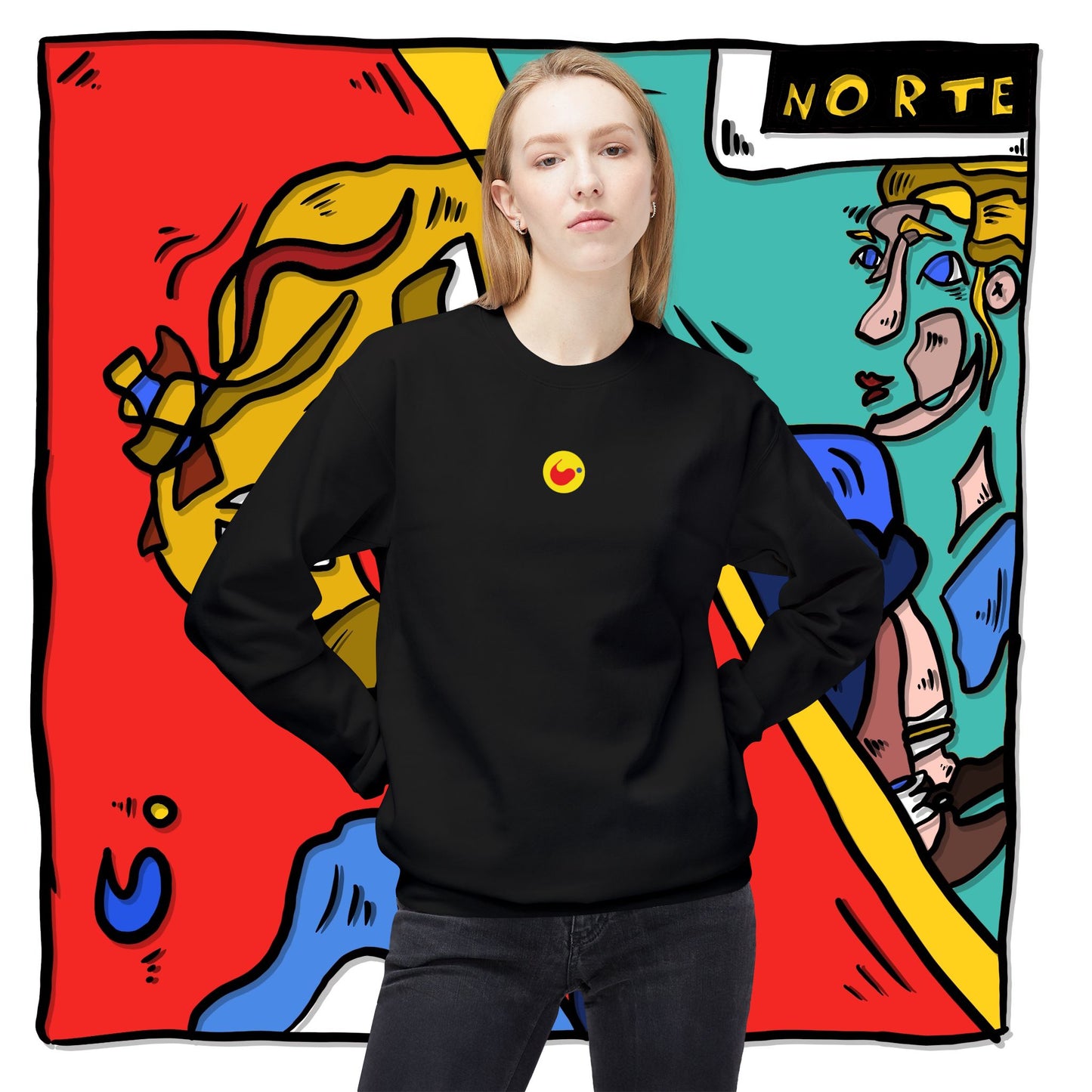 ‘norte’  - unisex softstyle fleece crewneck sweatshirt