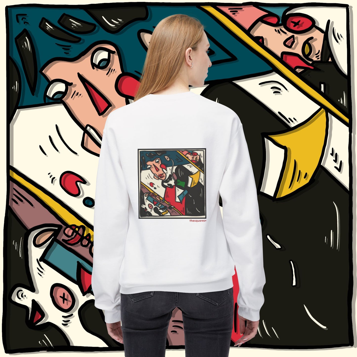 ‘ladywiththepapillon’ - unisex softstyle fleece crewneck sweatshirt