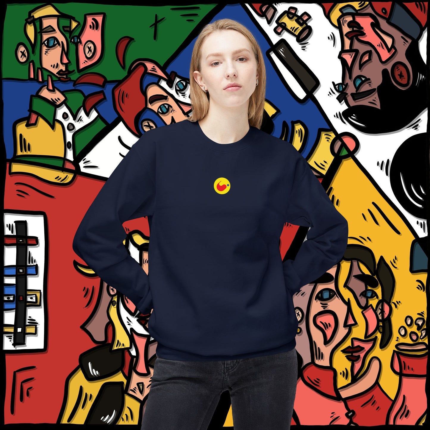 ‘saatchi’ - unisex softstyle fleece crewneck sweatshirt