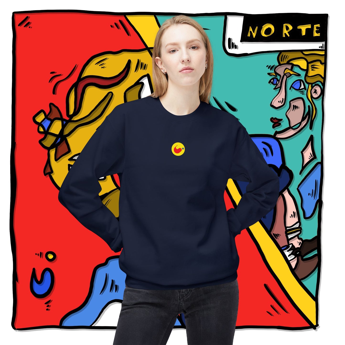 ‘norte’  - unisex softstyle fleece crewneck sweatshirt