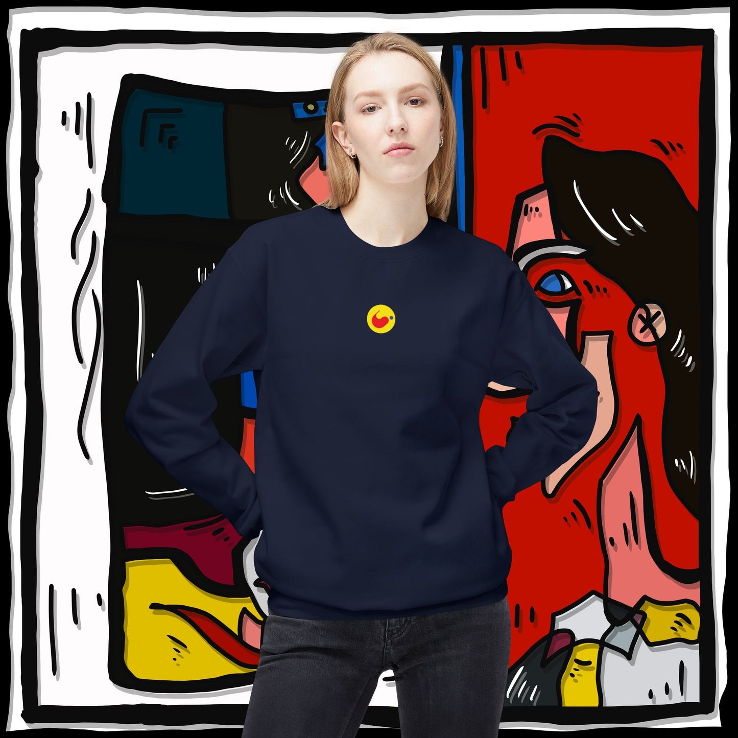 ‘doublepeakin’ - unisex softstyle fleece crewneck sweatshirt