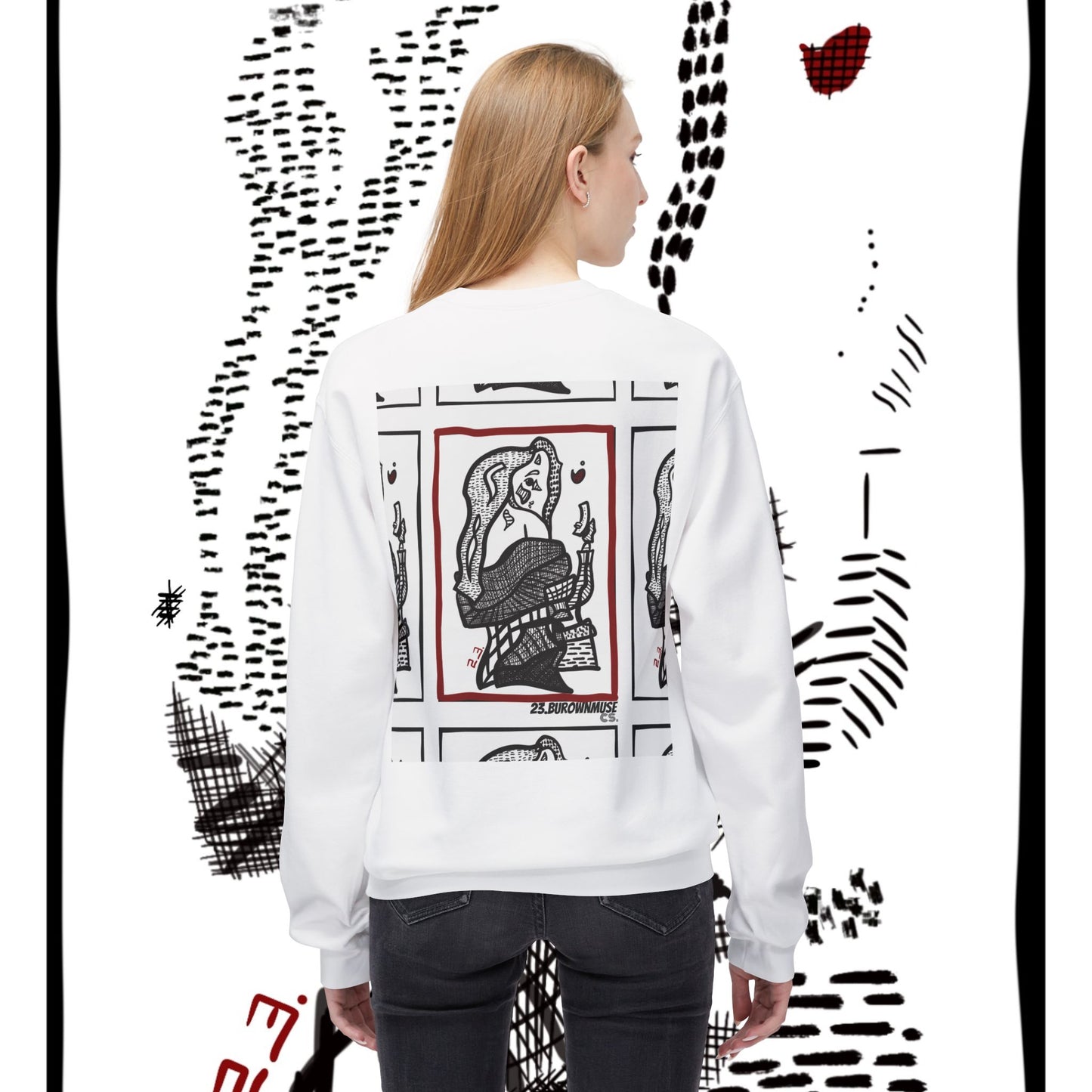 ‘burownmuse’  - unisex softstyle fleece crewneck sweatshirt