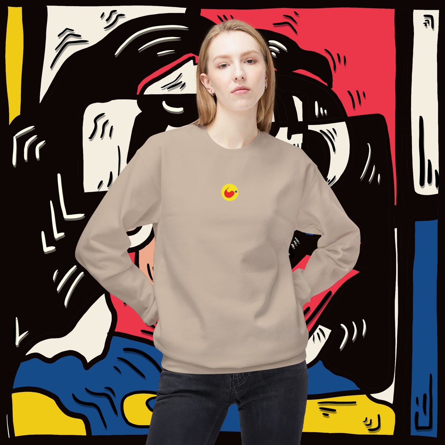 ‘allovertheplace’  - unisex softstyle fleece crewneck sweatshirt