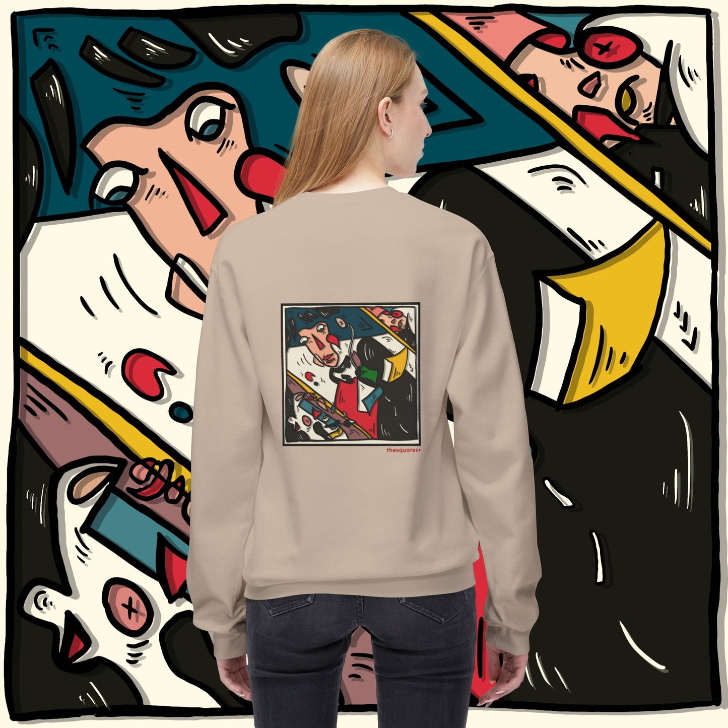 ‘ladywiththepapillon’ - unisex softstyle fleece crewneck sweatshirt