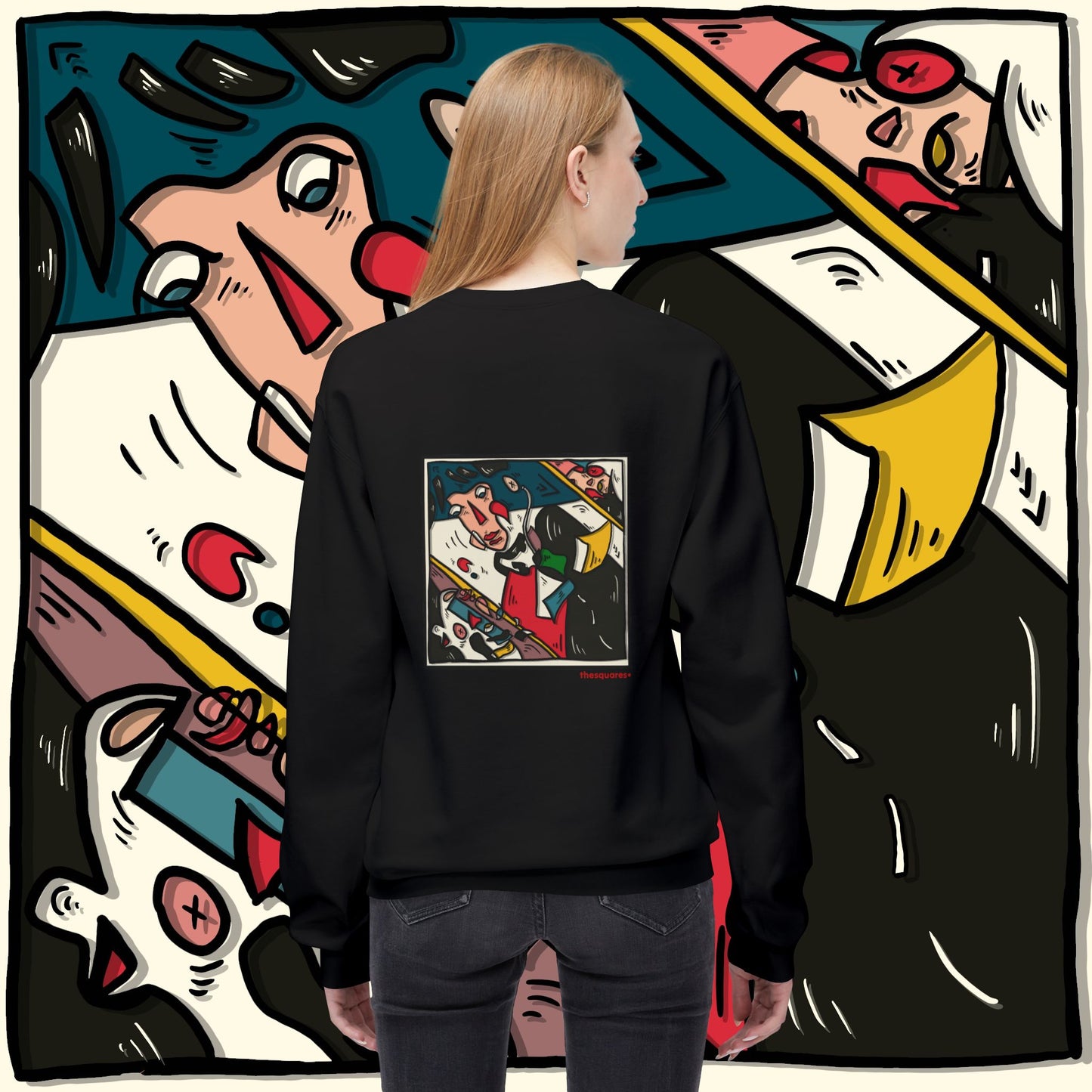 ‘ladywiththepapillon’ - unisex softstyle fleece crewneck sweatshirt