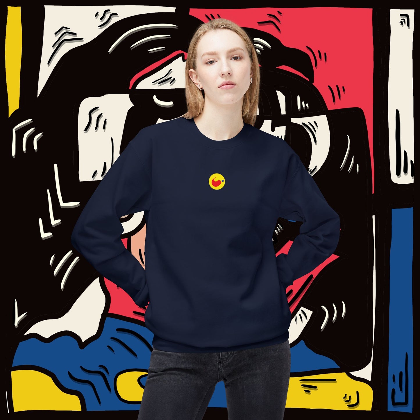 ‘allovertheplace’  - unisex softstyle fleece crewneck sweatshirt