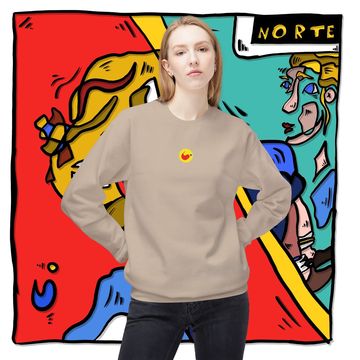 ‘norte’  - unisex softstyle fleece crewneck sweatshirt