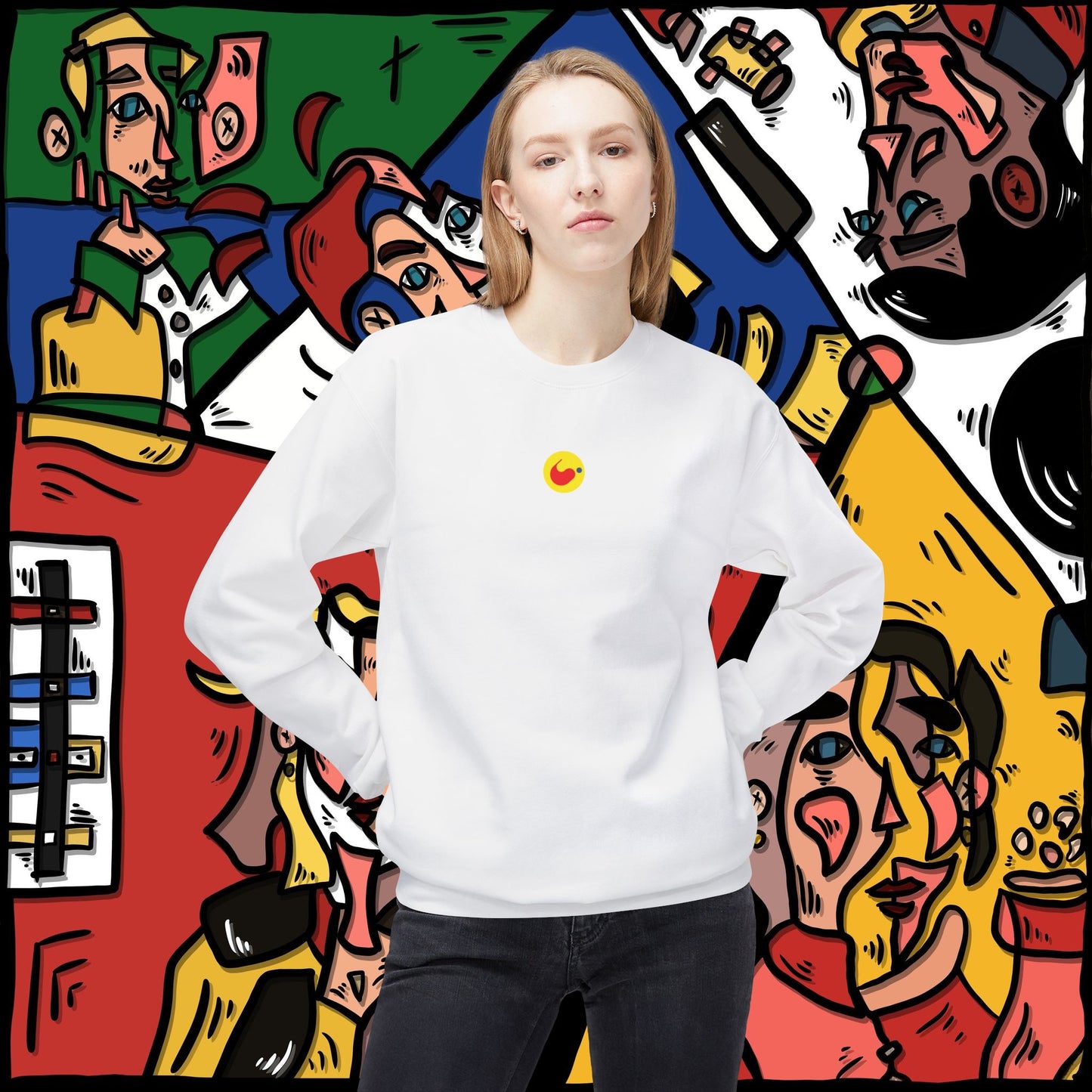 ‘saatchi’ - unisex softstyle fleece crewneck sweatshirt